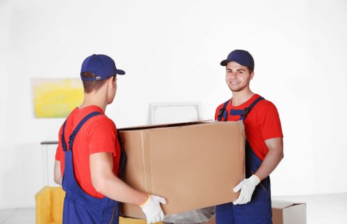 Office relocation planning in Cranford with packing and labeled boxes
