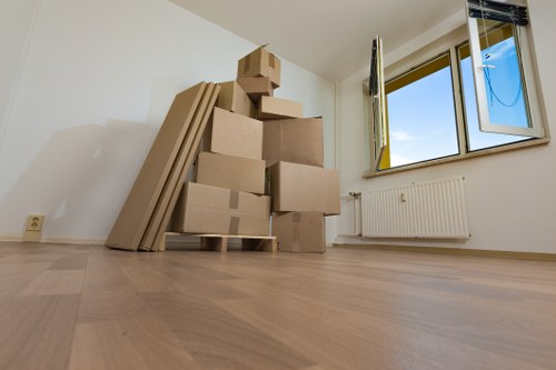 Cranford moving truck loaded with furniture and boxes
