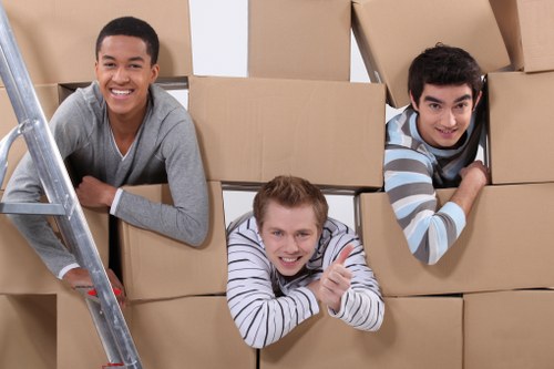 Moving team loading furniture safely during a Cranford van removal