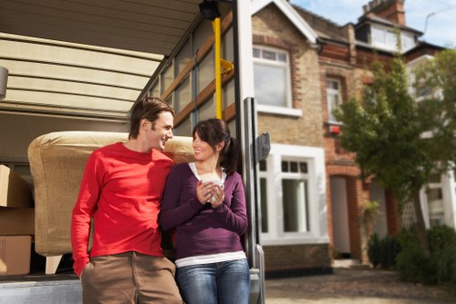 Loading furniture into a hire truck for a Cranford house move